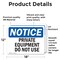 Signmission Private Equipment Do Not Use, 18 in W x Rectangle, Vinyl Decal OS-2PACK-NS-D-1218-L-17812 - alternate 5